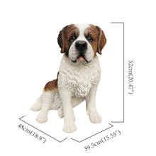 Load image into Gallery viewer, Alpine Guardian: Saint Bernard Polyresin Figurine in White and Brown
