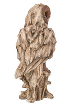 Load image into Gallery viewer, Driftwood Barn Owl On Stump Statue
