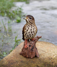 Load image into Gallery viewer, Songbird Standing On Stump W/Sound Motion Sensor
