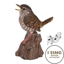 Load image into Gallery viewer, Motion Activated Singing Troglodyte Standing On Stump
