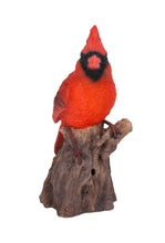 Load image into Gallery viewer, Motion Activated Singing Cardinal Standing On Stump
