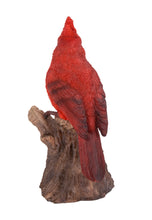 Load image into Gallery viewer, Motion Activated Singing Cardinal Standing On Stump
