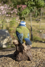 Load image into Gallery viewer, Motion Activated Singing Bird Blue Tit On Stump
