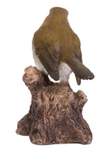 Load image into Gallery viewer, Motion Activated Singing Robin On Stump
