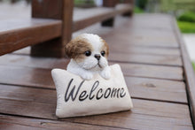 Load image into Gallery viewer, Brown &amp; White Shih Tzu W/Welcome Sign
