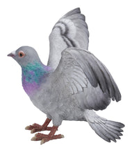 Load image into Gallery viewer, Grey Pigeon with Coloured Neck Statue
