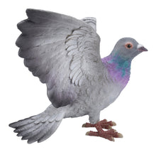 Load image into Gallery viewer, Grey Pigeon with Coloured Neck Statue
