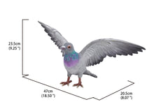Load image into Gallery viewer, Grey Pigeon with Coloured Neck Statue
