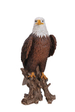 Load image into Gallery viewer, Large Bald Eagle On Stump Statue
