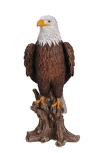 Load image into Gallery viewer, Large Bald Eagle On Stump Statue
