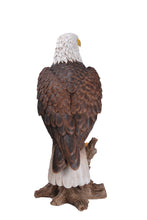Load image into Gallery viewer, Large Bald Eagle On Stump Statue
