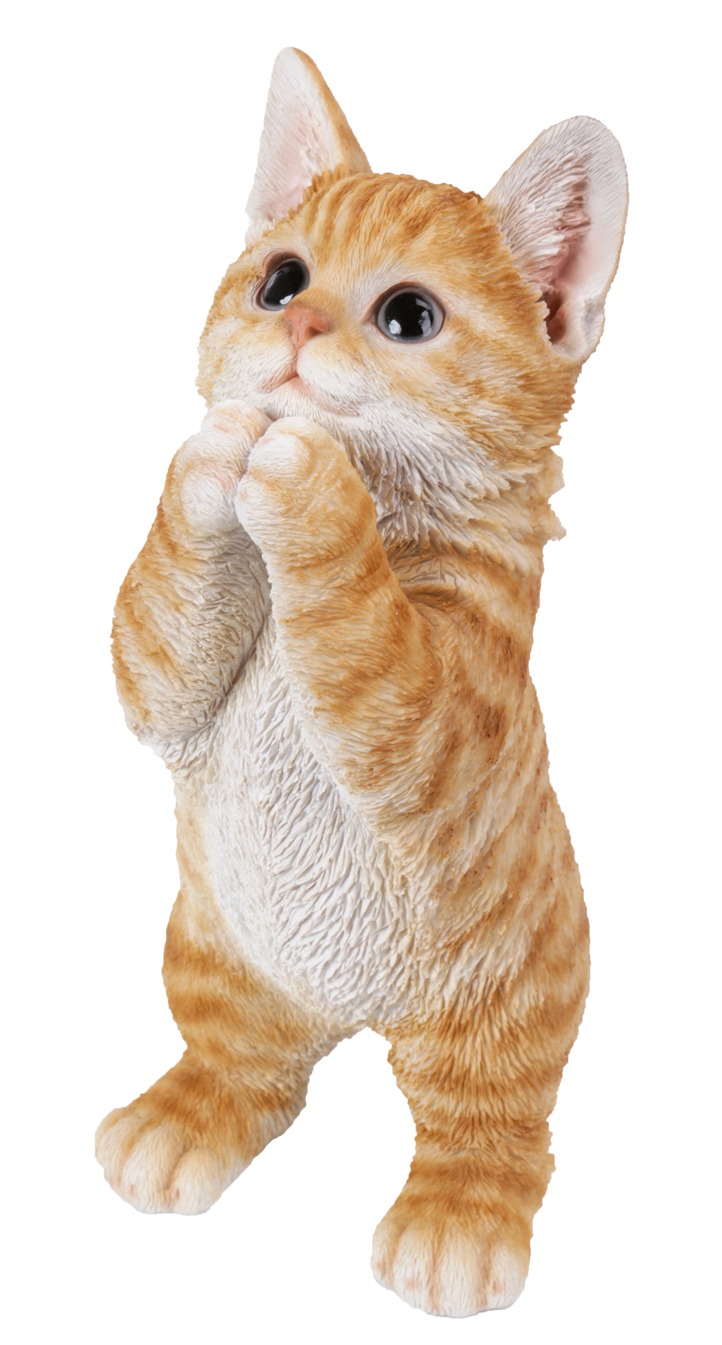 Playing Orange Tabby Kitten Statue