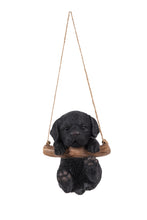 Load image into Gallery viewer, Hanging Black Lab Puppy Statue
