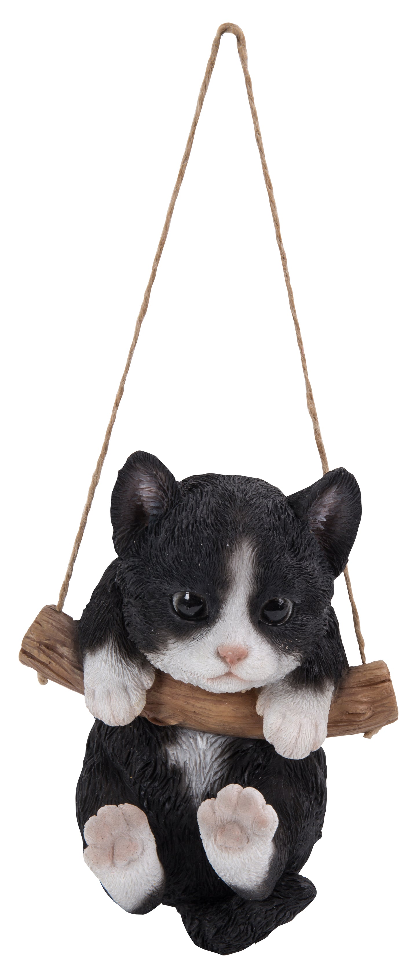 Hanging Black/White Kitten Statue