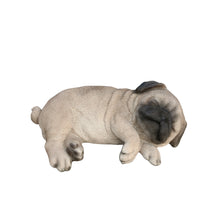 Load image into Gallery viewer, Pug Dreamland: Cozy Brown Polyresin Sleeping Pug Figurine
