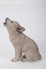 Load image into Gallery viewer, Howling Wolf Pup Statue
