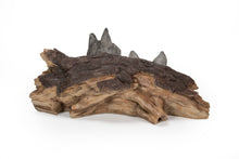 Load image into Gallery viewer, Grey Wolf Cubs Hiding Under Log Statue
