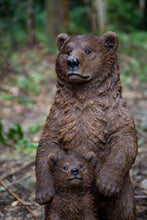 Load image into Gallery viewer, Standing Mother &amp; Baby Brown Bears
