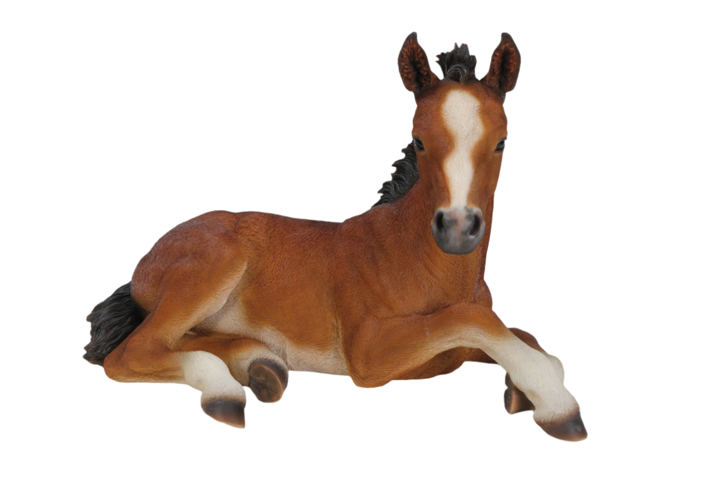 Large Horse Colt Laying Down Statue