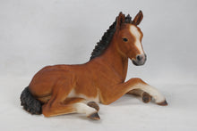 Load image into Gallery viewer, Large Horse Colt Laying Down Statue
