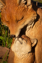 Load image into Gallery viewer, 87719-I - Cuddling Mother and Baby Fox Garden Statue
