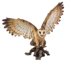 Load image into Gallery viewer, Barn Owl On Stump with Open Wings
