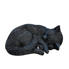Load image into Gallery viewer, 87728-E - Nocturnal Elegance: Black Polyresin Sleeping Cat Figurine
