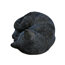 Load image into Gallery viewer, Nocturnal Elegance: Black Polyresin Sleeping Cat Figurine
