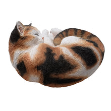 Load image into Gallery viewer, Sleeping Calico Cat Garden Statue
