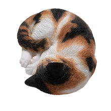 Load image into Gallery viewer, Sleeping Calico Cat Garden Statue
