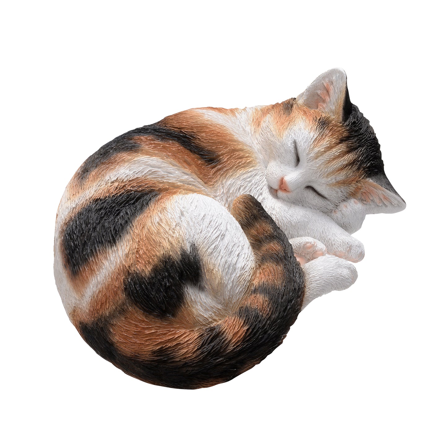 Sleeping Calico Cat Garden Statue