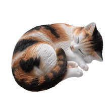 Load image into Gallery viewer, Sleeping Calico Cat Garden Statue
