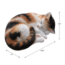 Load image into Gallery viewer, Sleeping Calico Cat Garden Statue
