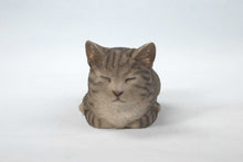 Load image into Gallery viewer, Sleeping Grey Tabby Cat Statue
