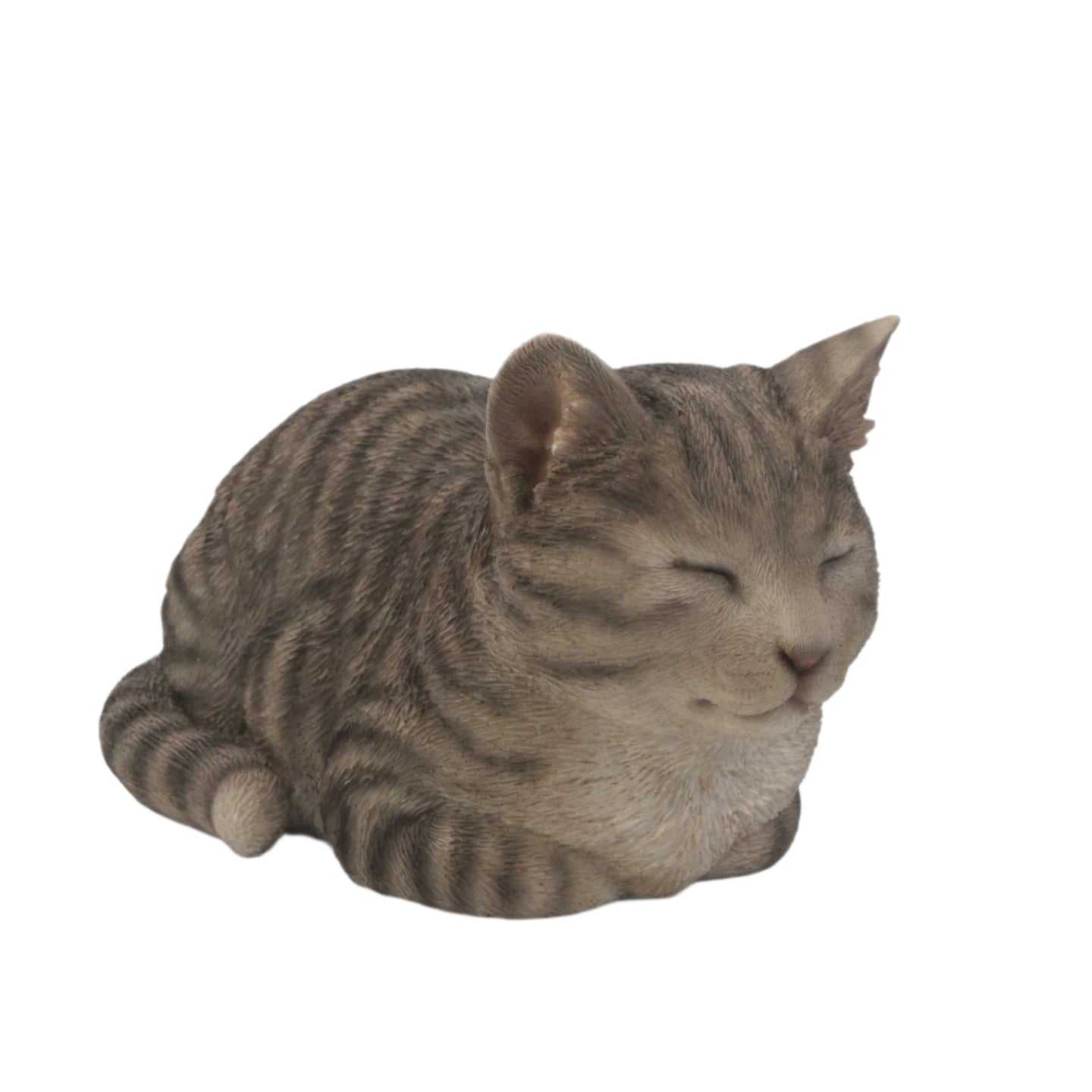 Sleeping Grey Tabby Cat Statue