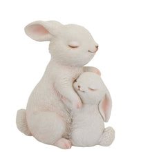Load image into Gallery viewer, Tender Moments: Polyresin Mother &amp; Baby Rabbit Figurine in Elegant White
