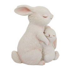 Load image into Gallery viewer, Tender Moments: Polyresin Mother &amp; Baby Rabbit Figurine in Elegant White

