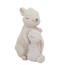 Load image into Gallery viewer, Tender Moments: Polyresin Mother &amp; Baby Rabbit Figurine in Elegant White
