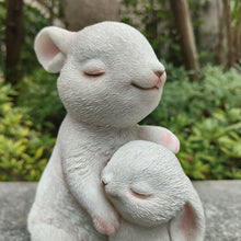 Load image into Gallery viewer, Tender Moments: Polyresin Mother &amp; Baby Rabbit Figurine in Elegant White
