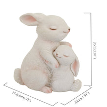 Load image into Gallery viewer, Tender Moments: Polyresin Mother &amp; Baby Rabbit Figurine in Elegant White
