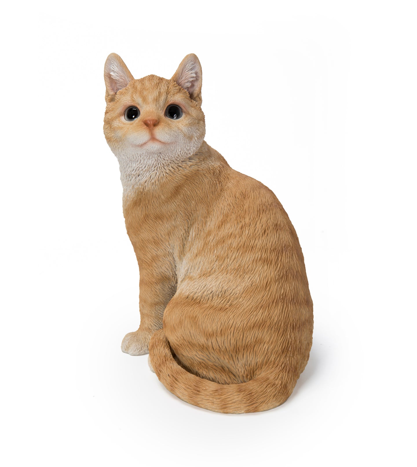 Ginger Cat Looking Back Garden Statue