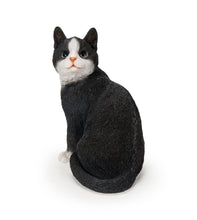 Load image into Gallery viewer, Black Cat Looking Back Garden Statue
