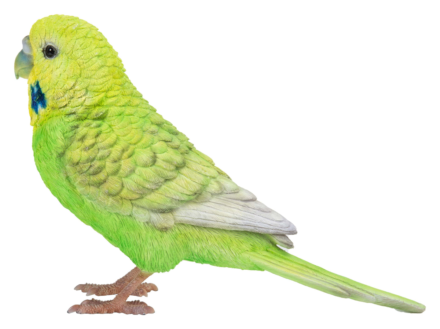 Green Budgerigar W/Iron Foot Statue