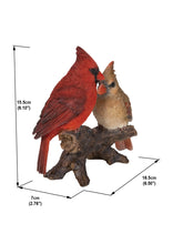Load image into Gallery viewer, 87758-N - Cardinal Couple On Stump Garden Statue
