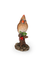 Load image into Gallery viewer, 87758-O - Female Cardinal Resting on Stump Garden Statue
