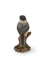 Load image into Gallery viewer, 87758-Q - Chickadee Peeking On Stump Garden Statue
