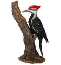 Load image into Gallery viewer, Pileated Woodpecker On A Tree Trunk Garden Statue
