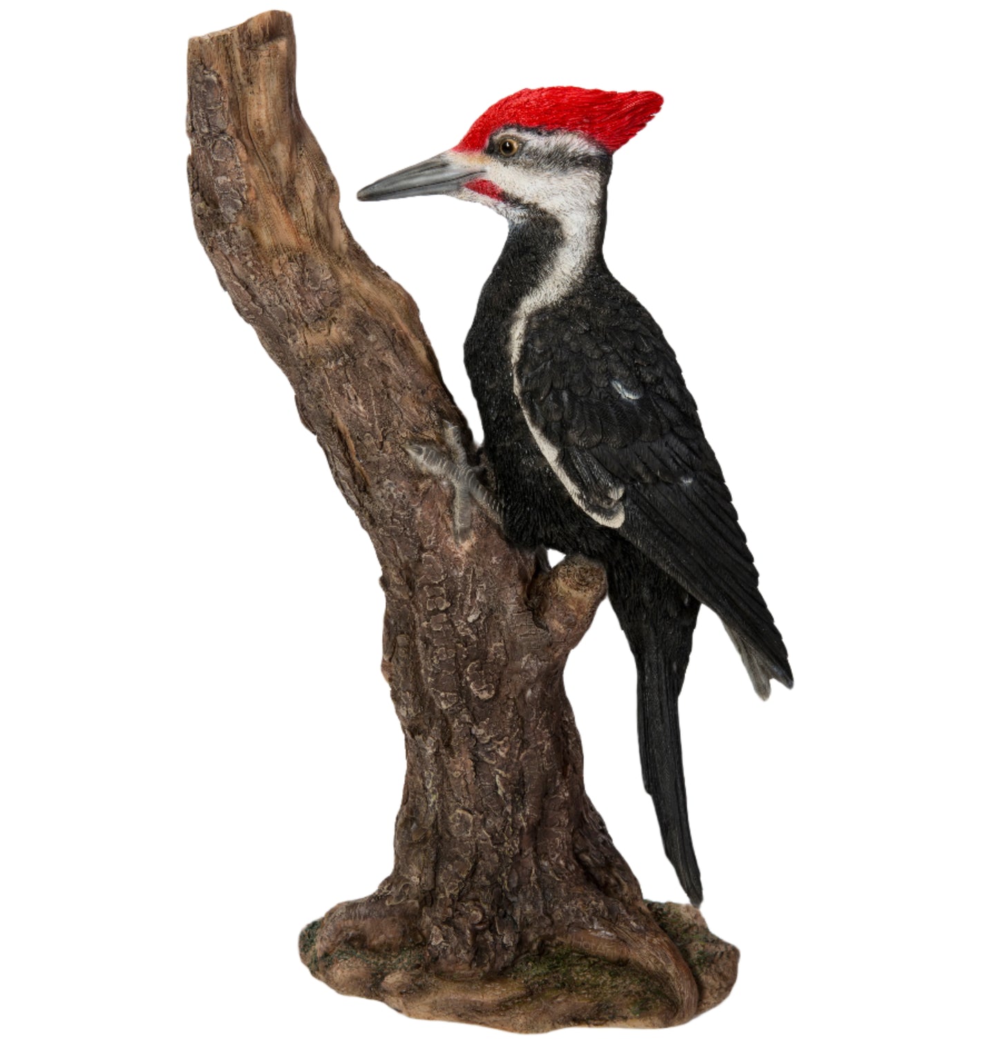Pileated Woodpecker On A Tree Trunk Garden Statue