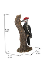 Load image into Gallery viewer, 87758-R - Pileated Woodpecker on a tree trunk Garden Statue

