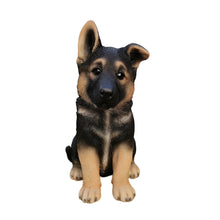 Load image into Gallery viewer, Adorable Shepherd Pup: Polyresin Figurine in Black and Brown
